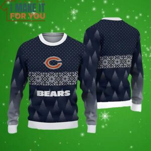 Chicago Bears Tree and Snow Ugly Christmas Xmas Sweater Perfect Christmas Gift for a Chicago Bears Fan 4