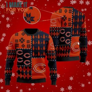 Chicago Bears Ugly Sweater Vintage Xmas 3D Ugly Christmas Sweater Perfect Christmas Gift for a Chicago Bears Fan 2