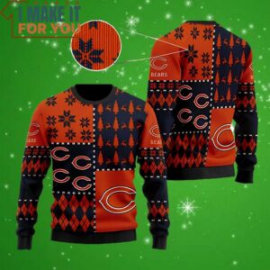 Chicago Bears Ugly Sweater Vintage Xmas 3D Ugly Christmas Sweater Perfect Christmas Gift for a Chicago Bears Fan 4