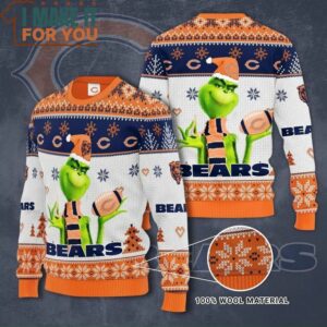 Grinch Loved Chicago Bears Ugly Christmas Sweater, Christmas Gifts for Chicago Bears Fans