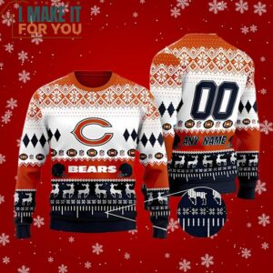Men's NFL Chicago Bears Ugly Christmas Sweater Christmas Perfect Christmas Gift for a Chicago Bears Fan 2