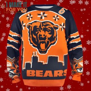 NFL Chicago Bears Team Color Ugly Sweater Perfect Christmas Gift for a Chicago Bears Fan 2
