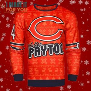 NFL Men's Chicago Bears Walter Payton Ugly Christmas Perfect Christmas Gift for a Chicago Bears Fan 2