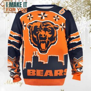 NFL Chicago Bears Team Color Ugly Sweater Perfect Christmas Gift for a Chicago Bears Fan 3