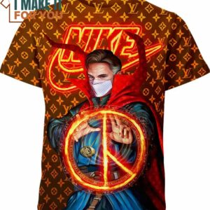 Anti-Covid Doctor Stranger Nike Louis Vuitton Marvel Comics Shirt, Stylish Nike Graphic Tee