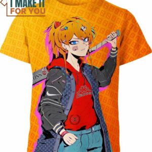 Asuka Langley Soryu Fendi Nike Louis Vuitton Neon Genesis Evangelion Shirt, Stylish Nike Graphic Tee