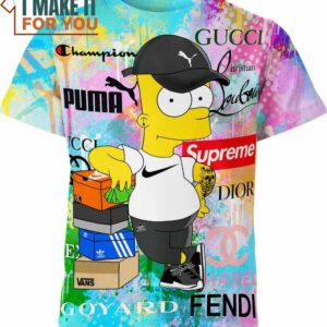 Bart Simpson Nike Puma Adidas The Simpsons Shirt, Stylish Nike Graphic Tee