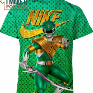 Green Power Ranger Nike Louis Vuitton Supreme Shirt, Stylish Nike Graphic Tee