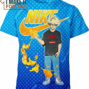 Katsuki Bakugo Cool Nike Louis Vuitton Supreme My Hero Academia Shirt, Stylish Nike Graphic Tee