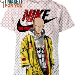 Saitama Nike Louis Vuitton Supreme One-Punch Man Shirt, Unique Nike Graphic Tee for Men