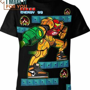 Samus Aran Nike Metroid Shirt, Unique Nike Graphic Tee for Men