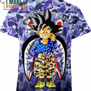 Son Goku Bape Nike Jordan Dragon Ball Z Shirt, Unique Nike Graphic Tee for Men