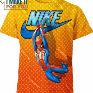 Spider-Man Nike Louis Vuitton Supreme Marvel Comics Shirt, Unique Nike Graphic Tee for Men