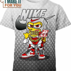 Spongebob Squarepants Gang Nike Louis Vuitton Shirt, Unique Nike Graphic Tee for Men Spongebob Squarepants Gang Nike Louis Vuitton Shirt, Unique Nike Graphic Tee for Men