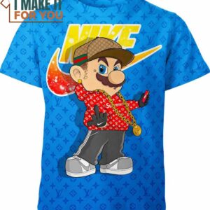 Super Mario Nike Louis Vuitton Supreme Shirt, Unique Nike Graphic Tee for Men