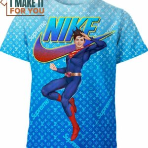Superman Nike Louis Vuitton Supreme Dc Comics Shirt, Unique Nike Graphic Tee for Men