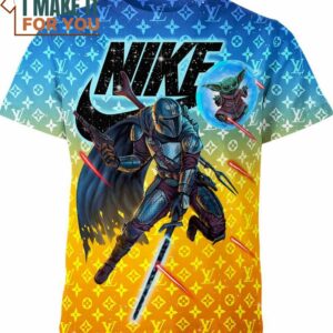 The Mandalorian Baby Yoda Nike Louis Vuitton Star Wars Shirt, Unique Nike Graphic Tee for Men