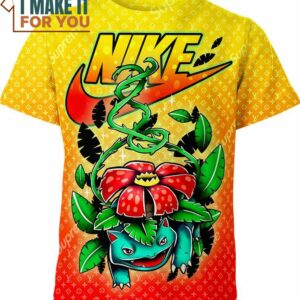 Venusaur Nike Louis Vuitton Supreme Pokemon Shirt, Unique Nike Graphic Tee for Men