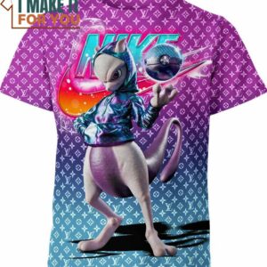 Mewtwo Nike Louis Vuitton Pokemon Shirt, Unique Nike Graphic Tee for Men