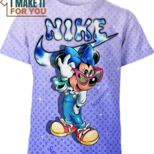 Minnie Mouse Nike Louis Vuitton Shirt, Unique Nike Graphic Tee for Men