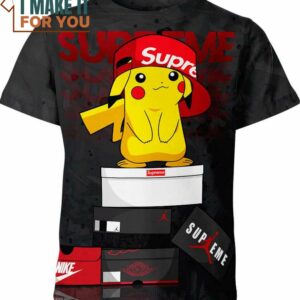 Pikachu Supreme Nike Pokemon Shirt, Unique Nike Graphic Tee for Men