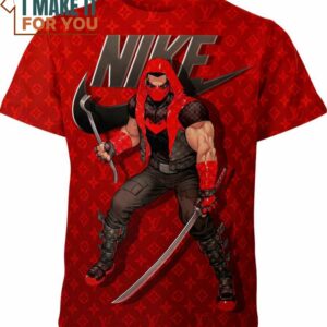 Red Hood Nike Gucci Louis Vuitton DC Comics Shirt, Unique Nike Graphic Tee for Men
