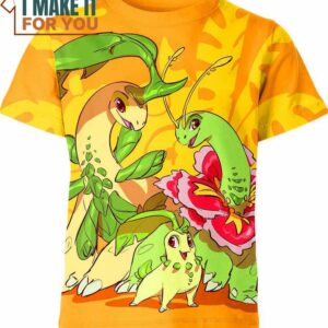 Chikorita Bayleef Meganium Pokemon Anime Shirt, Perfect Gift for Any Pokemon Lover
