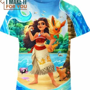Flareon Pokemon Vs Moana Shirt, Perfect Gift for Any Pokemon Lover