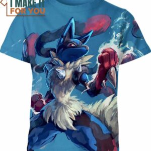 Mega Lucario Fighting Pokemon Shirt, Perfect Gift for Any Pokemon Lover