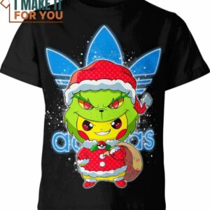 Pikachu X Grinch Adidas Pokemon Shirt, Perfect Gift for Any Pokemon Lover