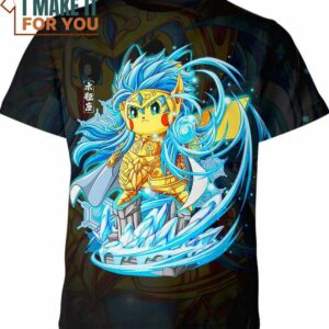 Pikachu X Saint Seiya Knights Of The Zodiac Pokemon Shirt, Perfect Gift for Any Pokemon Lover