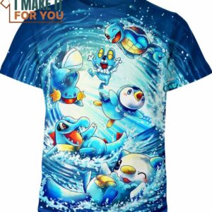 Pokemon Water Starters Anime Shirt, Perfect Gift for Any Pokemon Lover