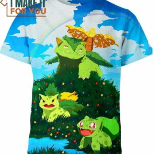 Shiny Bulbasaur Ivysaur Venusaur Pokemon Anime Shirt, Perfect Gift for Any Pokemon Lover
