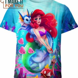 Vaporeon Pokemon Ariel The Little Mermaid Shirt, Perfect Gift for Any Pokemon Lover