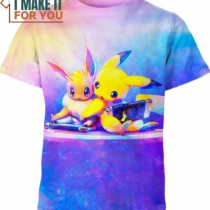 Eevee Vs Pikachu Pokemon Anime Shirt, Perfect Gift for Any Pokemon Lover