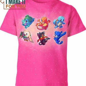 Kanto Alola Starters Pokemon Anime Shirt, Perfect Gift for Any Pokemon Lover