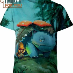 Lost Charmander With Venusaur Pokemon Shirt, Perfect Gift for Any Pokemon Lover
