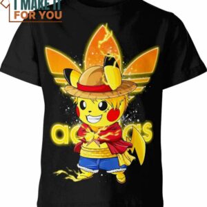 Pikachu X Luffy Adidas Pokemon Shirt, Perfect Gift for Any Pokemon Lover