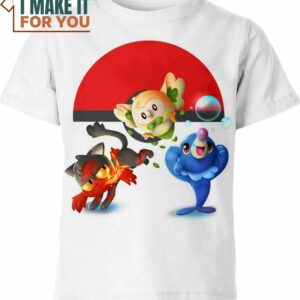 Pokemon Sun And Moon Starters Anime Shirt, Perfect Gift for Any Pokemon Lover