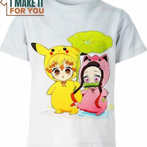 Zenitsu And Nezuko Demon Slayer Pokemon Shirt, Perfect Gift for Any Pokemon Lover