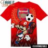 Football Arsenal Super Mario T-Shirt, Football Shirts for Fans Who Want to Stand Out