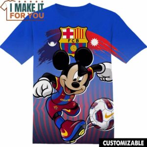 Football FC Barcelona Disney Mickey T-Shirt, Football Shirts for Fans Who Want to Stand Out