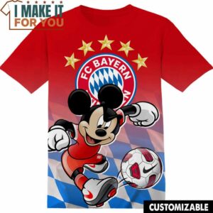 Football FC Bayern Munich Disney Mickey T-Shirt, Football Shirts for Fans Who Want to Stand Out
