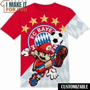 Football FC Bayern Munich Super Mario T-Shirt, Football Shirts for Fans Who Want to Stand Out