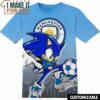Football Manchester City Sonic the Hedgehog T-Shirt, Football Shirts for Fans Who Want to Stand Out