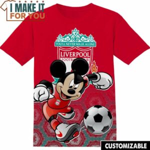 Football Mickey Liverpool T-Shirt, Football Shirts for Fans Who Want to Stand Out