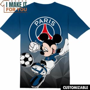 Football Paris Saint Germain FC Disney Mickey T-Shirt, Football Shirts for Fans Who Want to Stand Out