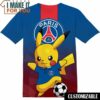 Football Paris Saint Germain FC Pokemon Pikachu T-Shirt, Football Shirts for Fans Who Want to Stand Out