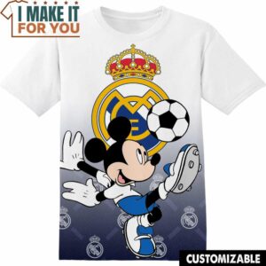 Football Real Madrid Disney Mickey T-Shirt, Football Shirts for Fans Who Want to Stand Out
