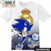 Football Real Madrid Sonic the Hedgehog T-Shirt, Football Shirts for Fans Who Want to Stand Out